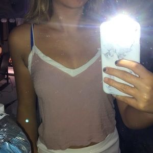 light pink with white lining tank top💕